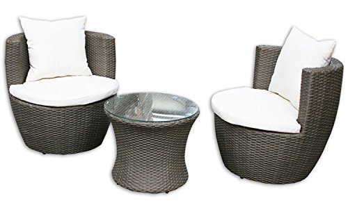 3-teilige Gartensitzgruppe inkl Kissen