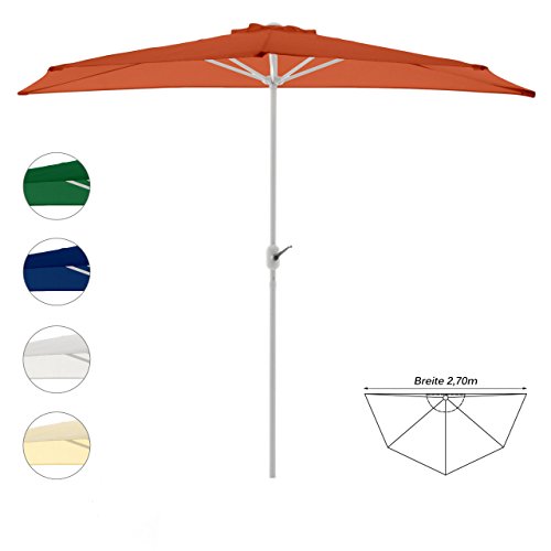 Sonnenschirm mit Kurbel uni