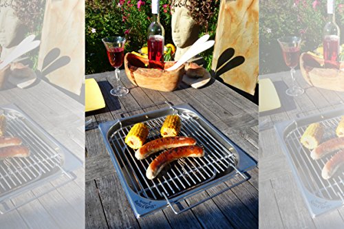 BalkonGrilltisch mit Edelstahlgrill