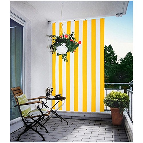 Senkrechtsonnensegel Blockstreifen gelb