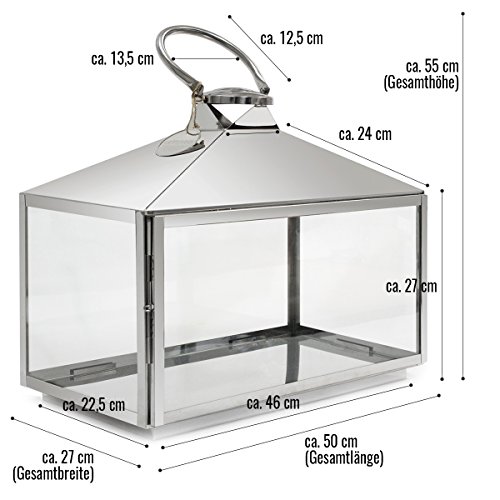 XXL Edelstahl Laterne inkl LED Kerzen