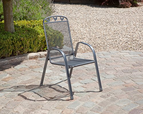 Stapelsessel grau mit Muster